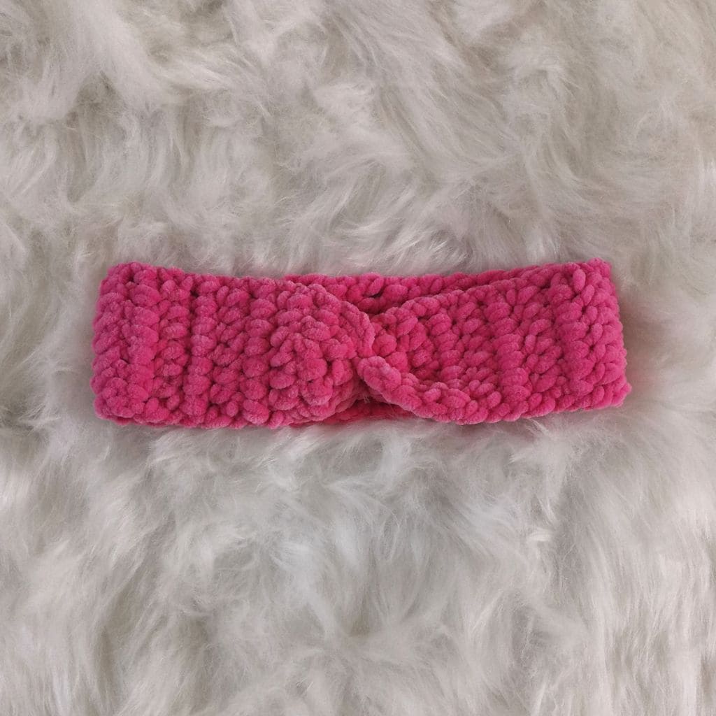 Bandeau Velours rose bonbon